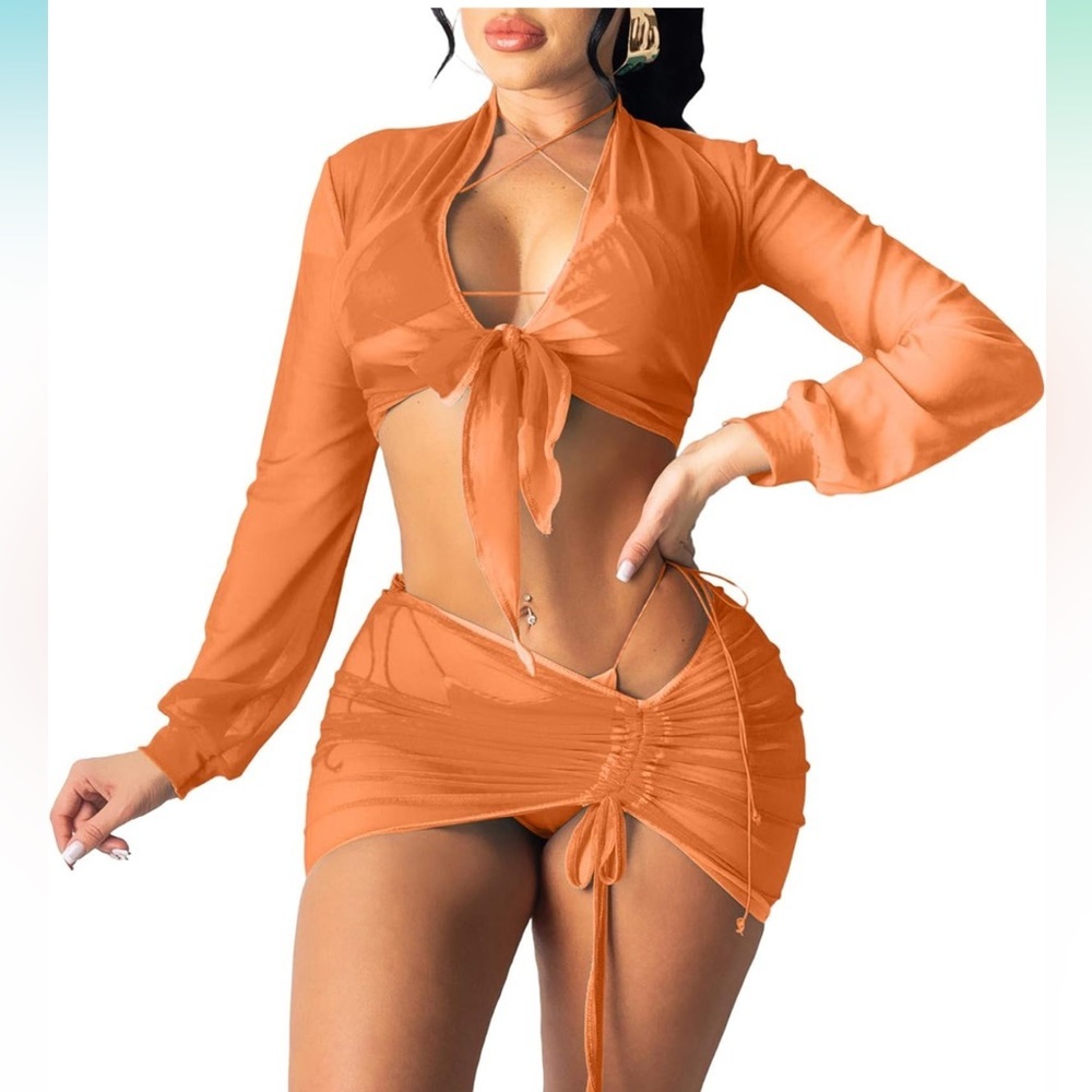 Orange Sexy Cover Up